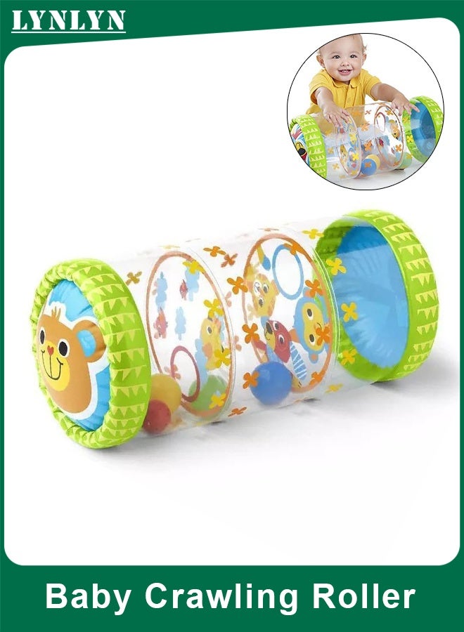 LYNLYN Infant PVC Inflatable Crawling Roller Toy with Balls and Bells for Early Development, Suitable for Babies 3 Months to 3 Years Old - Image 1